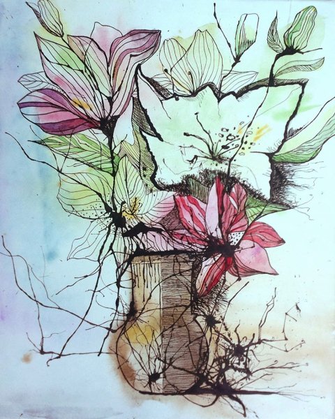 Графика акварель и тушь