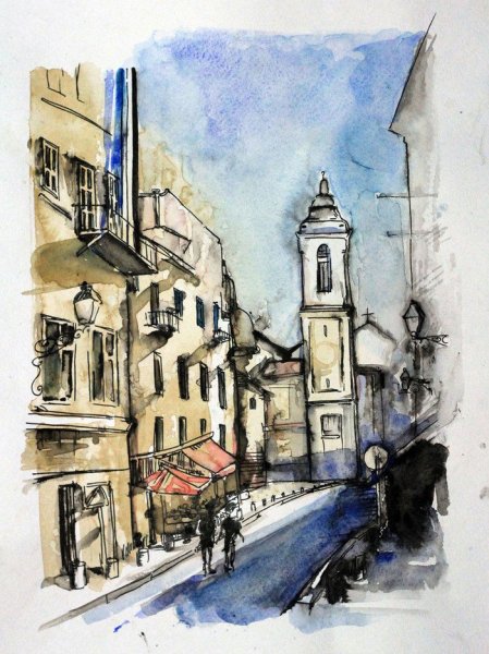 Акварель и тушь