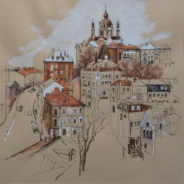 Иллюстрации акварель и тушь