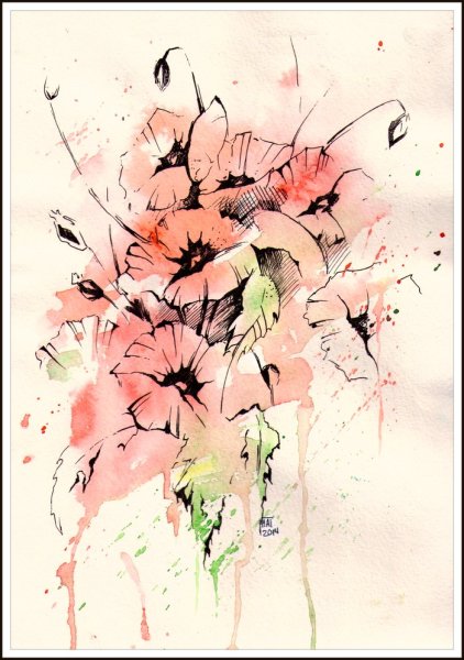 Рисование акварелью и тушью