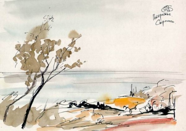 Рисование акварелью и тушью