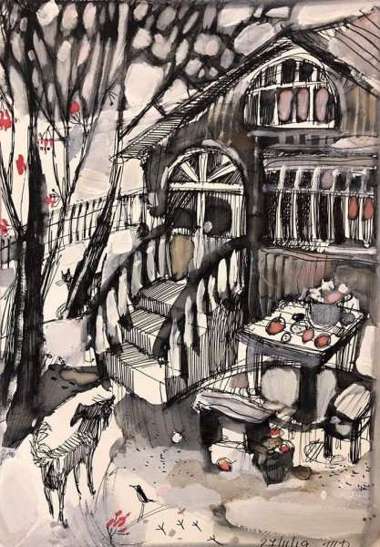 Акварель и тушь