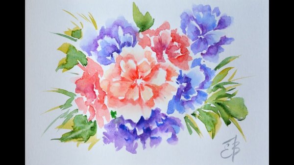 Цветы для рисования акварелью