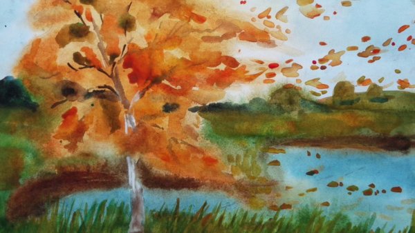 Осенний пейзаж пятнами