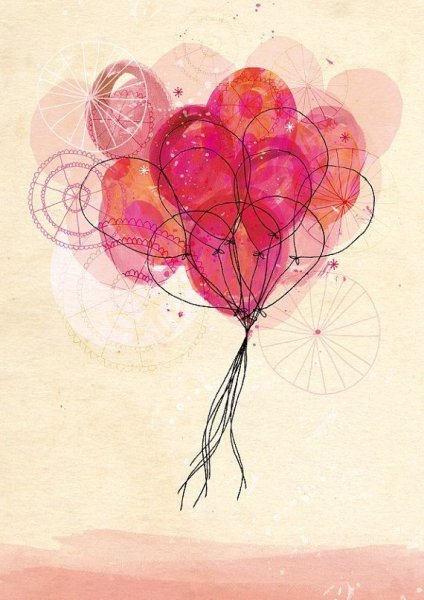 Воздушные шарики акварель