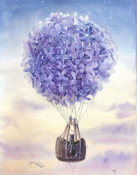 Воздушные шарики акварель