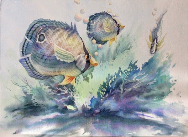 Звезды акварель