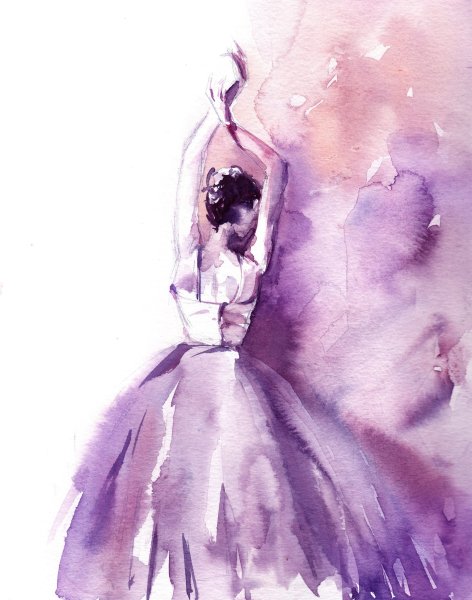 Балерина акварель