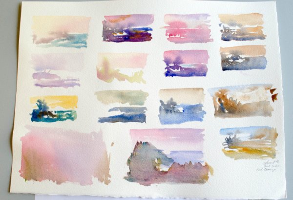 Акварельные техники упражнения