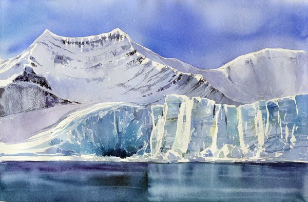 Арктический пейзаж акварелью