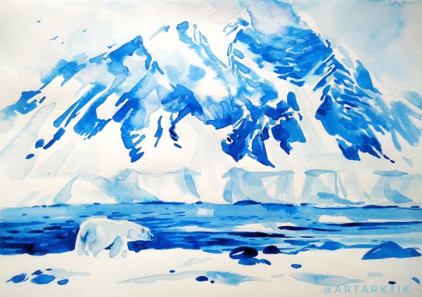 Арктический пейзаж рисование