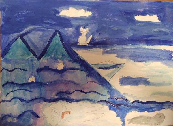 Рисунки Арктики гуашью