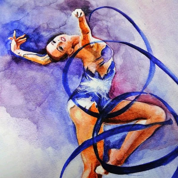 Гимнастика акварель