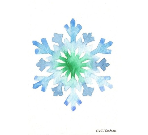 Акварельные снежинки