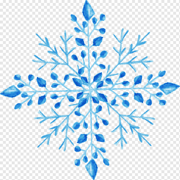 Снежинки акварель