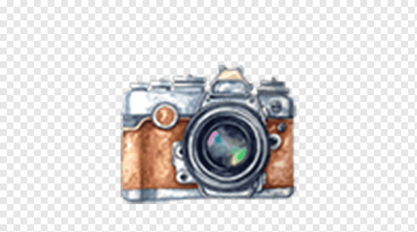 Ретро фотоаппарат рисунок акварелью