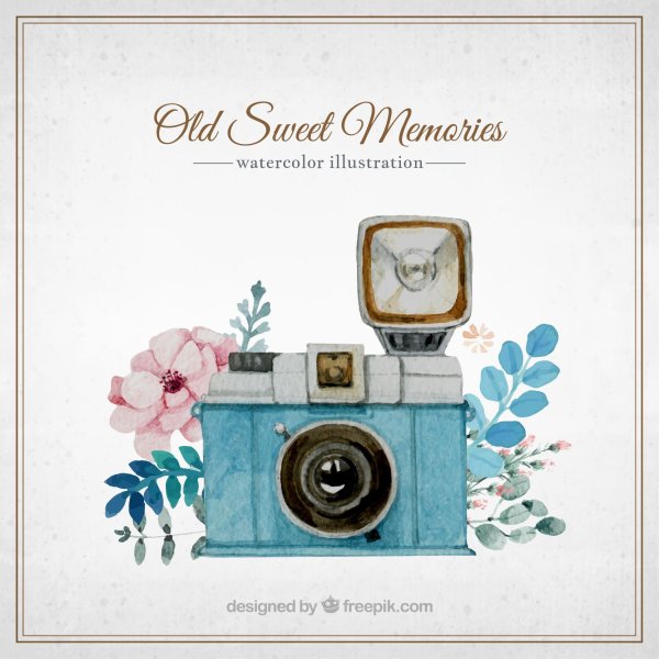 Фотоаппарат акварель