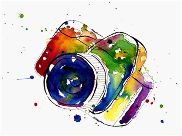 Фотоаппарат красками