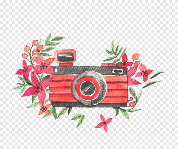 Фотоаппарат акварельный скетч