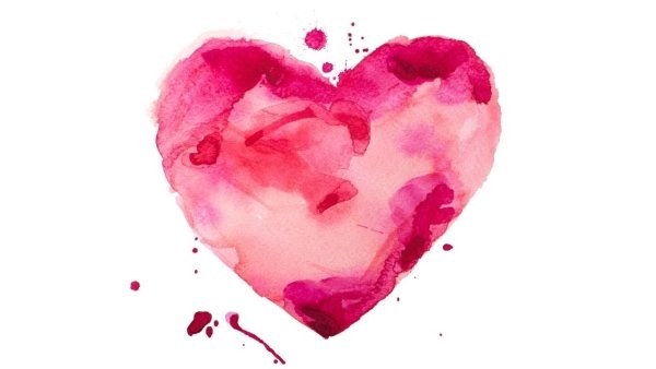 Сердце акварель