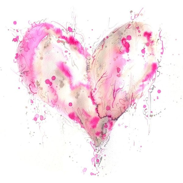 Сердце акварель