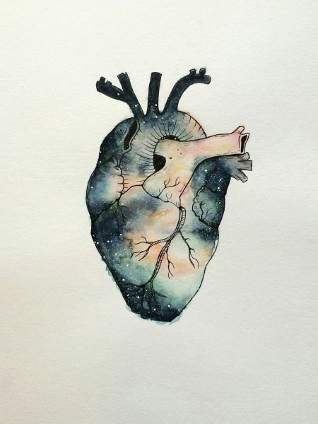 Сердце акварель