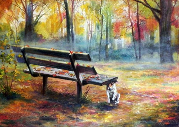 Пейзаж со скамейкой