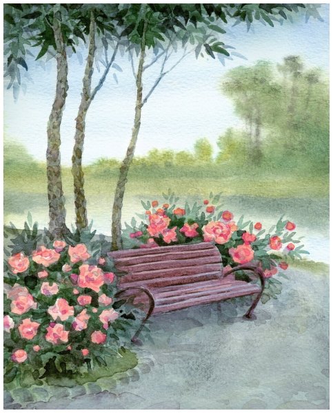 Скамейка в саду