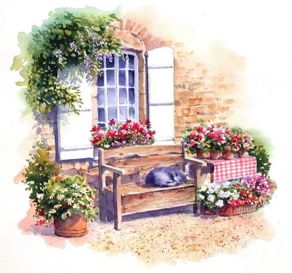 Сад акварель