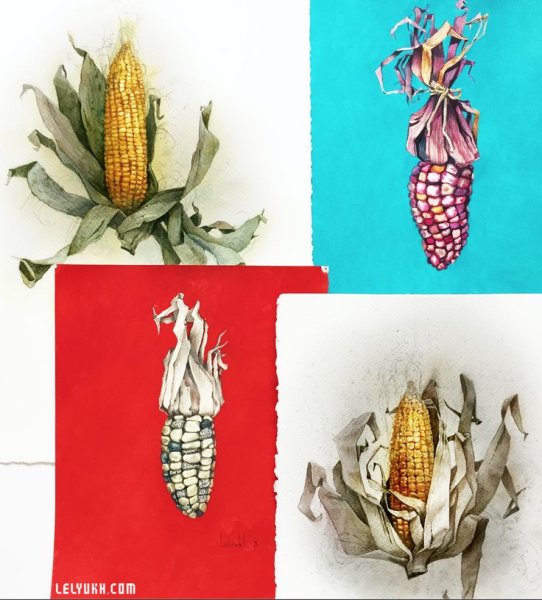 Рисование с детьми кукуруза