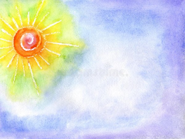 Солнце акварель