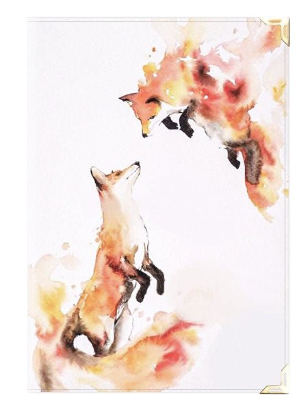 Тату лиса Кицунэ акварель