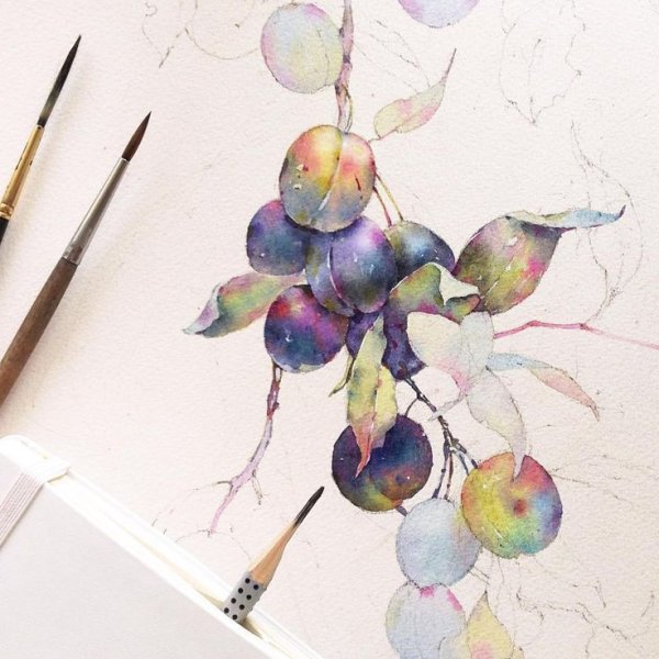 Ветка сливы в живописи