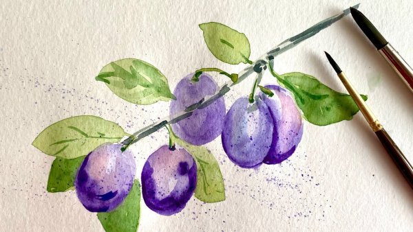 Картины в сливовых тонах