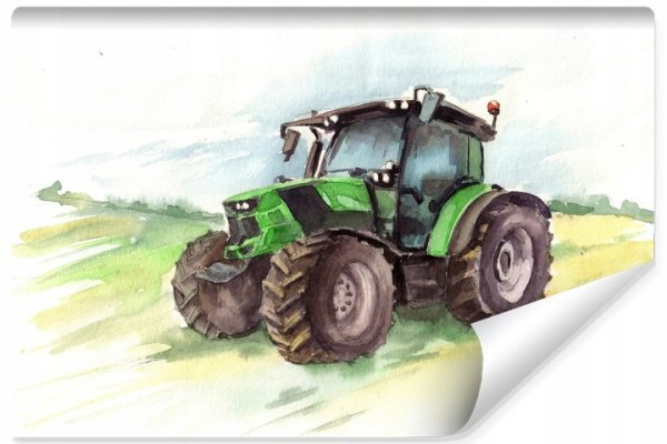 Трактор акварель для детей