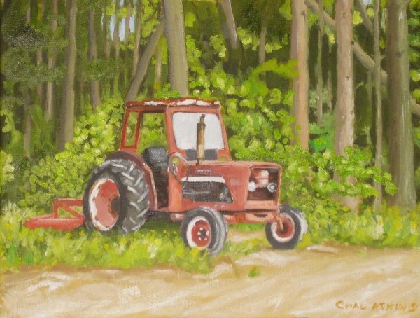 Трактор акварель иллюстрация