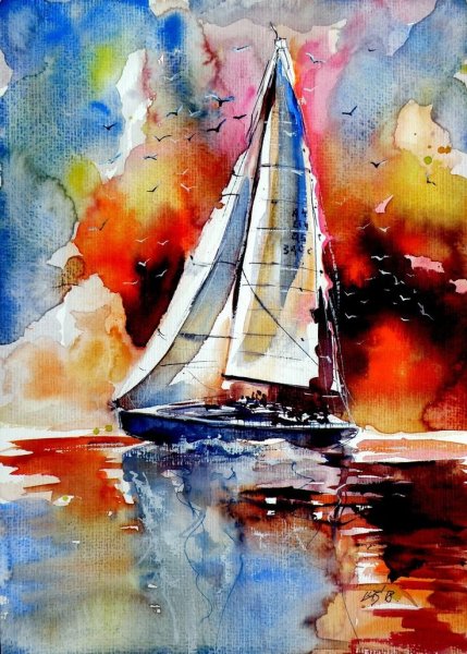 Парусники художник-акварелист
