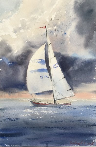 Корабль гуашью