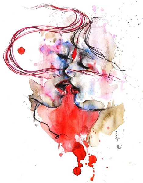 Поцелуй абстракция