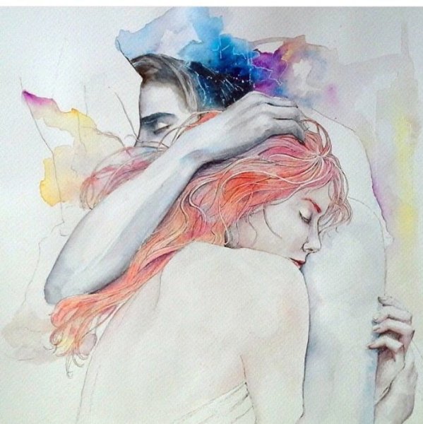 Мужчина и женщина акварель