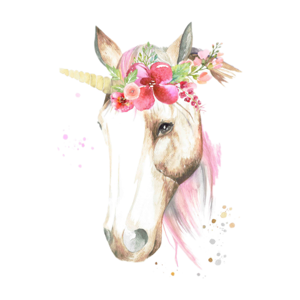 Единорог акварель