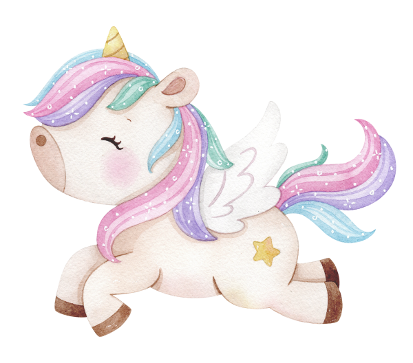 Милые Единороги акварель