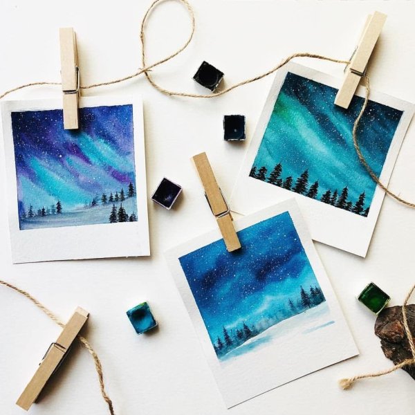 Фотокарточки акварель