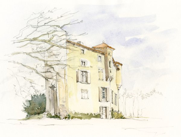 Город акварелью