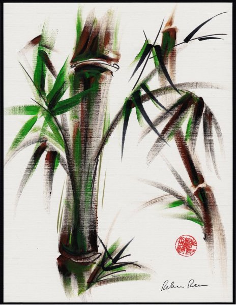 Sumi e Painting бамбук