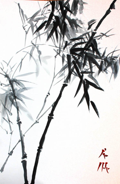 Китайская живопись тушью бамбук