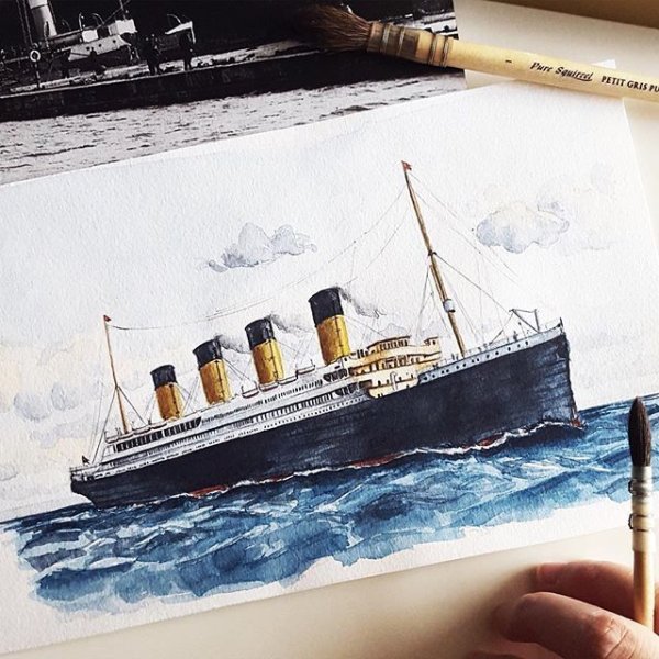 Титаник рисунок