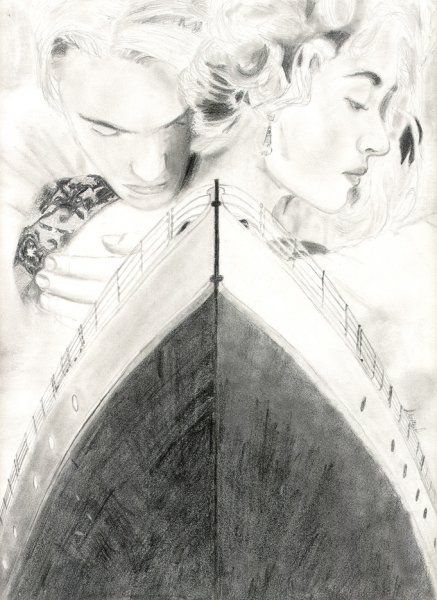 Титаник арт карандашом