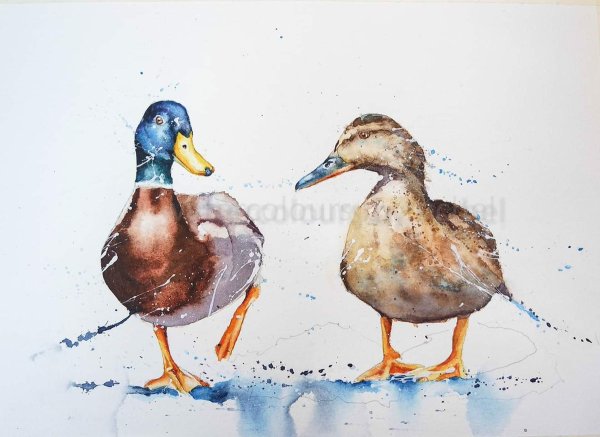 Лалафанфан утка акварель