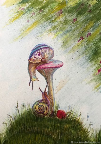 Улитка гуашью